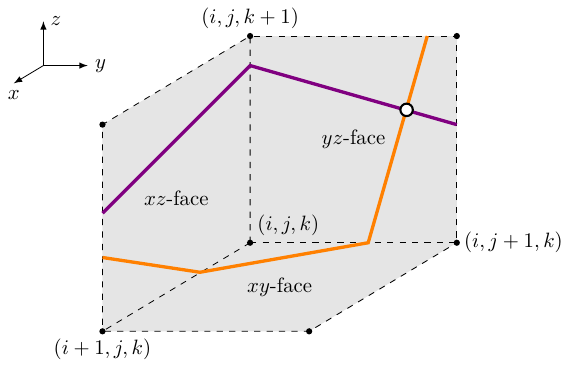 Illustration of the filament point tracking algorithm